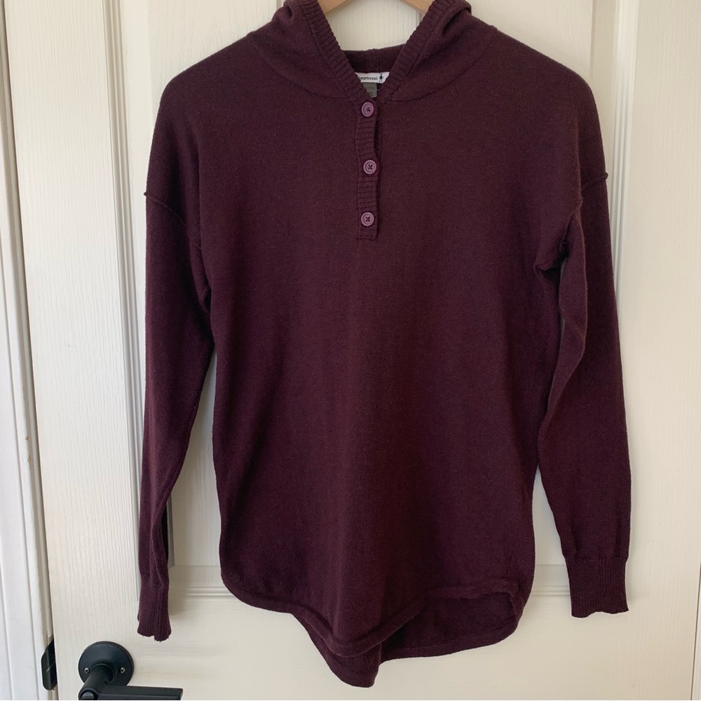 Smartwool Shadow Pine Hoodie Sweater Merino Wool XS Woodsmoke